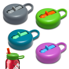 4-Pack Reusable Silicone Soda Can Lids with Straws | BPA-Free, Leak-Proof Can Covers for Coke, Beer, Energy Drinks | Fits Standard 12oz Cans (Camping