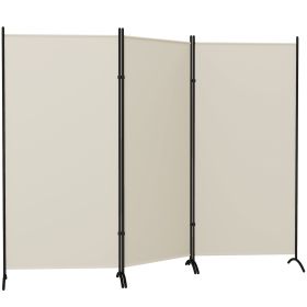 HOMCOM 6' 3 Panel Room Divider, Indoor Privacy Screen for Home, Light Gray