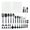 36-Piece Kitchen Gadget & Utensil Set with Drawer Organizer – Black, Cooking & Baking Essentials Kit