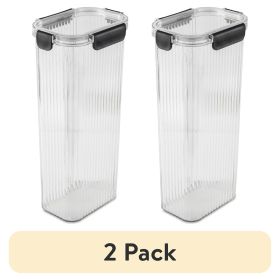 (2 pack) 11.5 Cup Plastic Pantry Storage Container, Clear