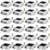 VEVOR Driveway Lights 24-Pack Solar Driveway Lights Bright White with Screw Solar Deck Lights Outdoor Waterproof Wireless Dock Lights 6 LEDs for Path