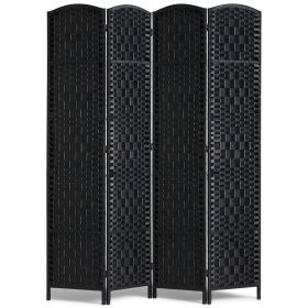 VEVOR 4 Panel Room Divider, Hand-Woven Folding Privacy Screens with Hinges