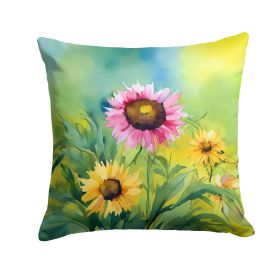 Kentucky Goldenrod in Watercolor Throw Pillow Machine Washable, Indoor Outdoor Decorative Pillow for Couch, Bed or Patio, 14Hx14W