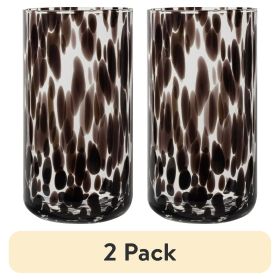 (2 pack) 20 fl oz Drinking Glass, Black