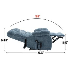 Lift Recliner Chair Heat Massage Dual Motor Infinite Position Up to 350 LBS Large Electric Power Lift Recliners with Power-Remote