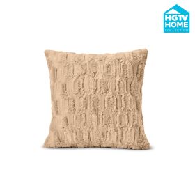 HGTV Art Deco Brushed Faux Fur Pillow Nomadic Desert 18 x 18 inches