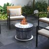 Outsunny Smokeless Fire Pit Portable Magnesium Oxide Bonfire Stove with Mat Black For Patio and Picnic
