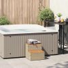 Hot Tub Step Beige 19.7"x19.7"x19.9" Poly Rattan and Solid Acacia