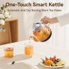 Electric Glass Kettle with Steaming and Brewing Modes Temperature and Timer Programs Cordless 800W 0.8L Capacity Perfect for Brewing Tea