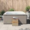 Hot Tub Step Beige 19.7"x19.7"x19.9" Poly Rattan and Solid Acacia