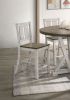 Counter Height Dining 5pc Set Antique White Rustic Style Table Two-Tone Design 4x Chairs Dining Room Furniture