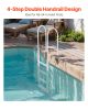 Pool Ladder Thickened 4-Step & 2 Handrails of 300 lb Capacity for 48-54 In Pool