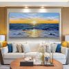 Oil Painting Hand Painted Horizontal Panoramic Abstract Modern Rolled Canvas Home hallway living room bedroom wall art