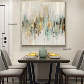 Oil painting style porch decoration painting living room light luxury hanging painting restaurant modern Scandinavian style sofa background mural (size: 100x100cm)