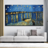 Hand Painted Van Gogh Museum Quality Oil Painting - Abstract Landscape Starry Night Over the Rhone Modern Large Rolled Canvas Living Room hallway bedr