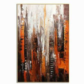 Hand Painted  Red Black White Abstract Oil Painting Minimalist Modern On Canvas Wall Art Decorative For Living Room No Frame (size: 50X70cm)