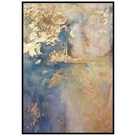 Hot Sell Art Large Size Hand Painted Abstract Gold Foil Dark Blue Oil Painting On Canvas Wall Picture Art Living Room Home Decor (size: 50X70cm)