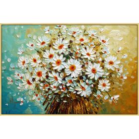 Canvas Oil Painting palette knife 3D texture acrylic Flower Wall art Picture For Living Room home decor quadros cuadro decoracion (size: 40X80cm)