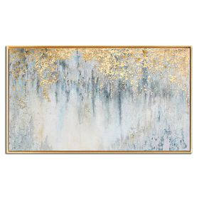 Top Selling Handmade Abstract Oil Painting Wall Art Modern Minimalist Bright Color Gold Foil Picture Canvas Home Decor For Living Room Bedroom No Fram (size: 50X100cm)