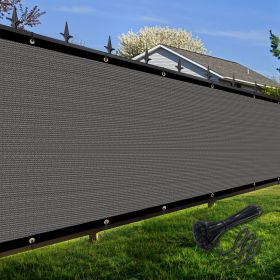 Artpuch Privacy Fence Screen Dark Grey Customized Outdoor Mesh Panels for Backyard, Balcony,Patio,Construction Site with Zip Ties (Color: Dark Grey, size: 6x9 ft)