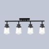3 Light Black Wall Sconces Bathroom Vanity Lighting Fixture with Clear Glass Shade Classic Spotlight Fixture with Rotatable Light Head Metal Ceiling L