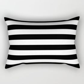 Black Lines Rectangle Pillow (size: MEDIUM 20" X 14")