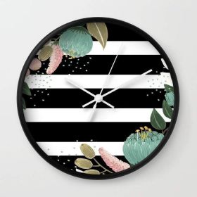 Fancy Lines Wall clock (Color: Black)