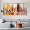 Hand Painted Urban Architecture Landscape Abstract Oil Painting Canvas Nordic Poster Wall Art Picture Living Room Home Decor